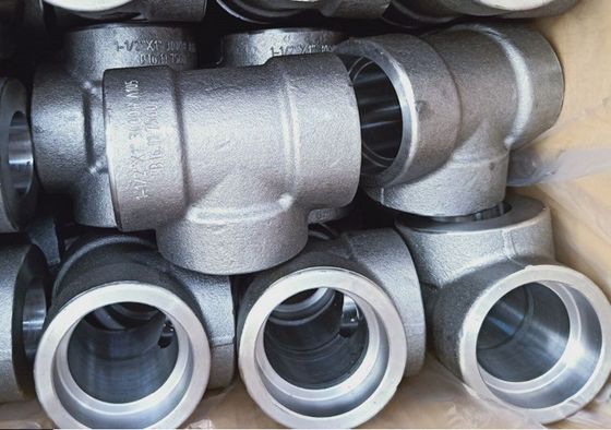 ASME B16.11 A105 एल्बो 3000 एलबीएस सॉकेट वेल्डिंग थ्रेडेड जाली स्टील फिटिंग