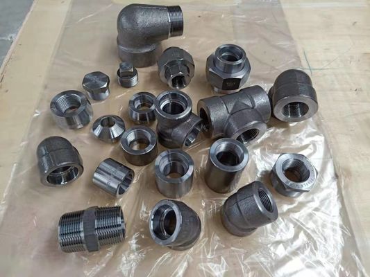 उच्च दबाव जाली फिटिंग ASME B16.11 कोहनी कैप टी निप्पल निंदनीय आयरन फिटिंग Fit